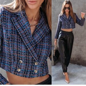 NWT VICI purchase cropped tweed blazer